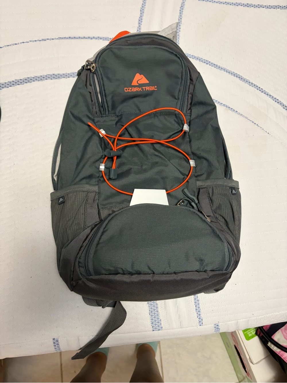 Ozark Trail Dark Gray Backpack with Orange Accents